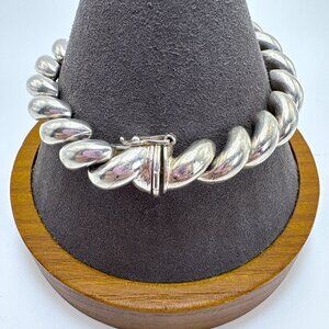 VTG Italy Sterling Silver 925 San Marco Link Chain Bracelet Size 7.25" Length